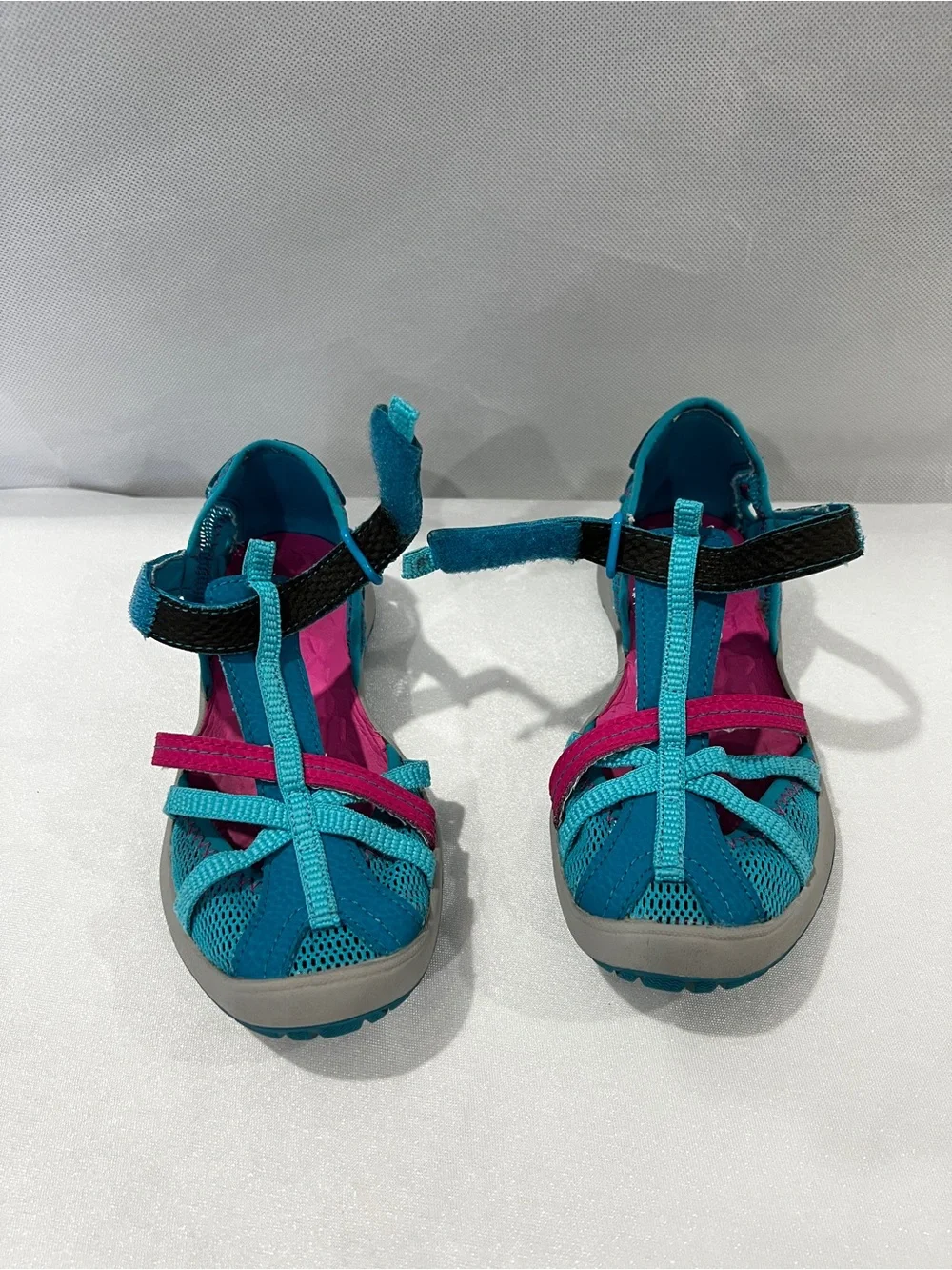 Merrell Dragonfly Sandal Size 1 US Kids Little Kids Turquoise Blue Pink Gray